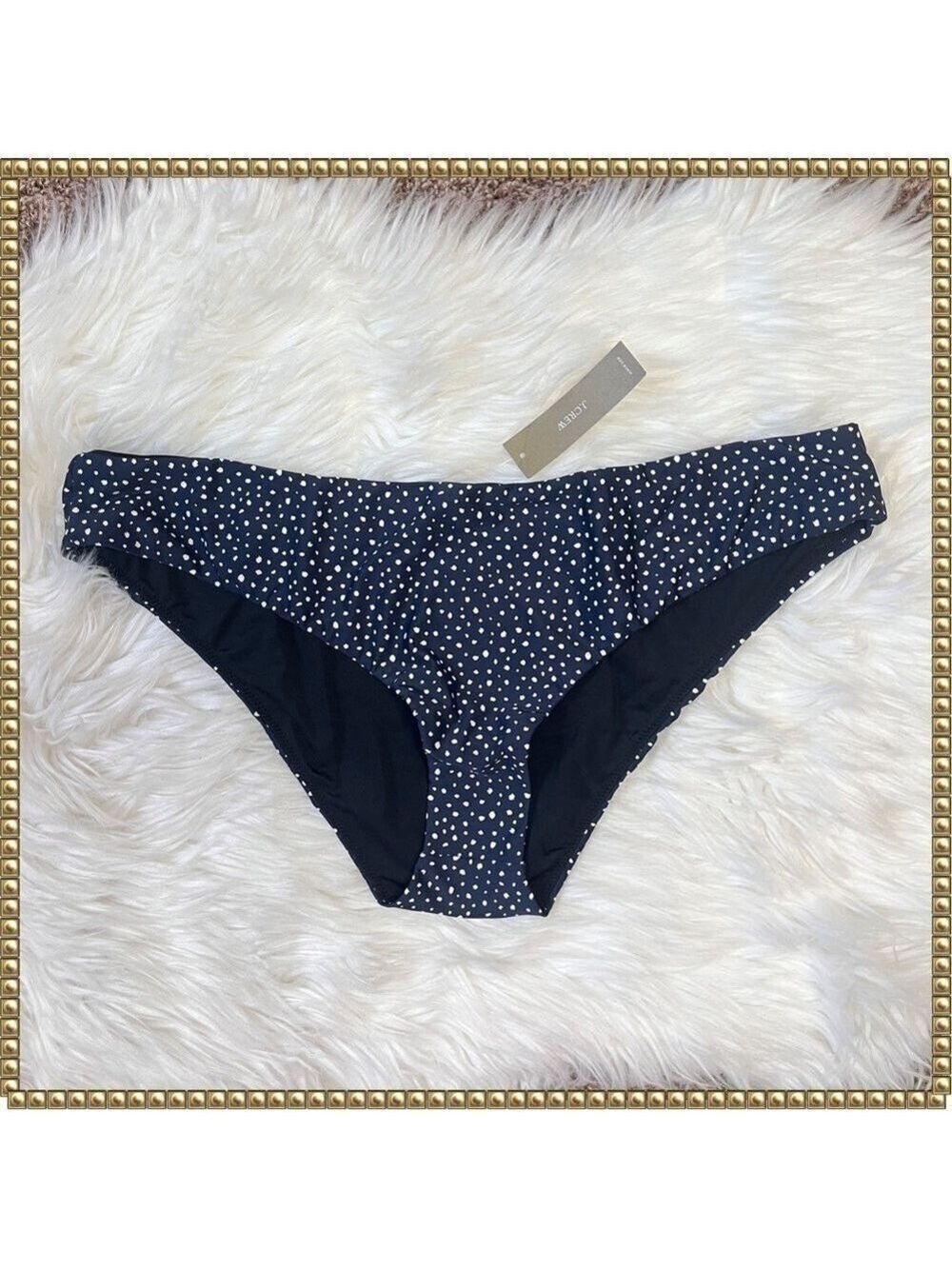 J Crew Navy Polka Dot Bikini Bottoms Size XXL